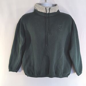 Pro Spirit Athletic Gear Forest Green Grey Gray Cotton Blend Sweatshirt Size M